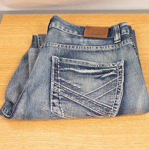 Flypaper Jeans Bootcut 30 (32 X 26) Men's Denim Jeans Medium Wash Zip Fly Hemmed